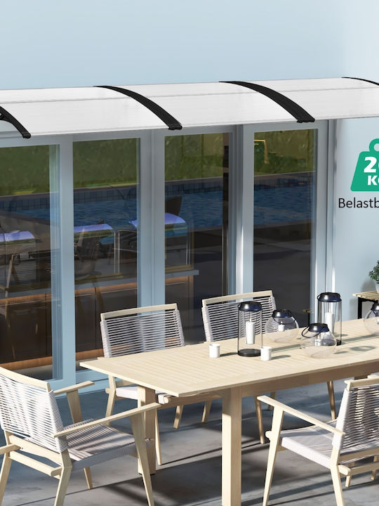 Costway Polycarbonat Kapuzinerdach Tür/Fenster P122xB99cm