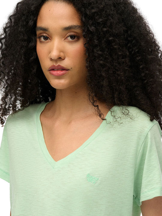 Superdry Slub Embroidered Μπλούζα Hemlock Green