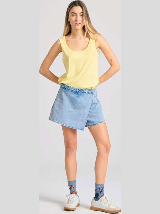 Women's Blouse Cotton Sleeveless Yellow