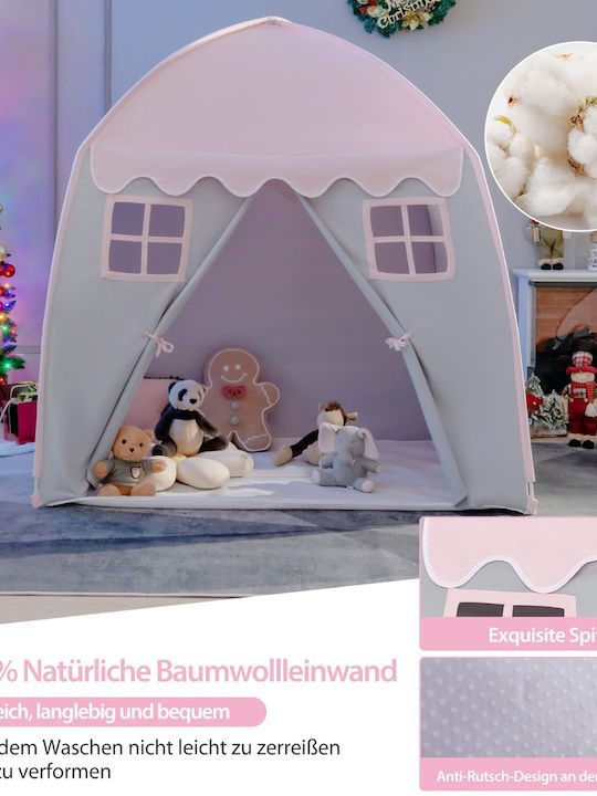Costway Kinderzelt Kleines Haus Grau