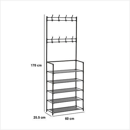 5Five Καλόγερος Μεταλλικός Μαύρος 60x25.5x170cm