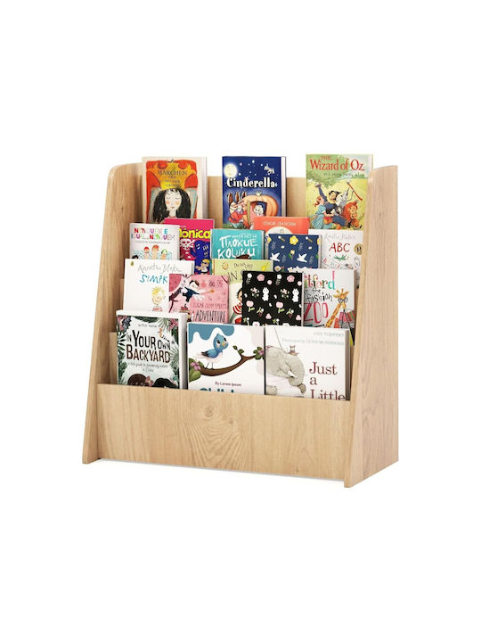 Kids Wooden Bookcase Brown 57.5x26.5x59cm