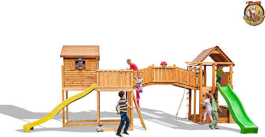 Fungoo Fungoo Holzturm Spielplatzspielzeug mit Kletterfläche Mehrfarbig