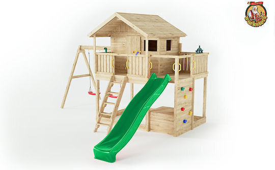 Fungoo Fungoo Holzturm Spielplatzspielzeug mit Kletterfläche Mehrfarbig