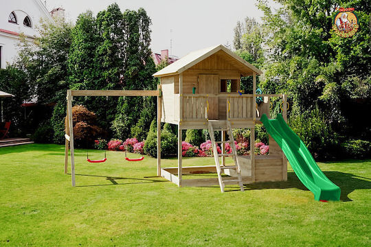 Fungoo Fungoo Holzturm Spielplatzspielzeug mit Kletterfläche Mehrfarbig