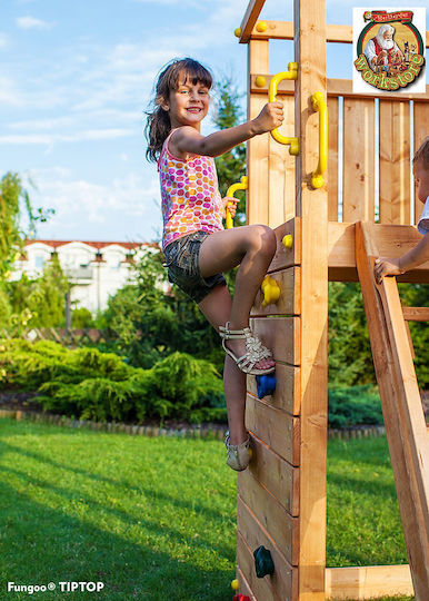Fungoo Fungoo Holzturm Spielplatzspielzeug mit Kletterfläche Mehrfarbig
