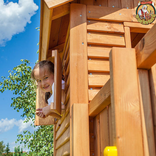 Fungoo Fungoo Holzturm Spielplatzspielzeug mit Kletterfläche Mehrfarbig