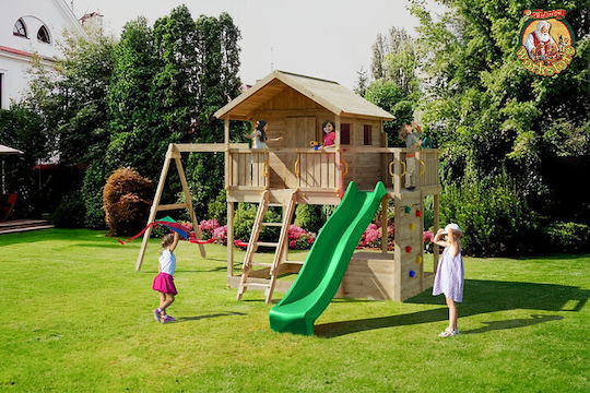 Fungoo Fungoo Holzturm Spielplatzspielzeug mit Kletterfläche Mehrfarbig