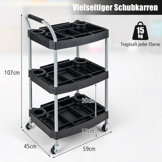 Costway Rollbar Metallisch Werkzeugkiste