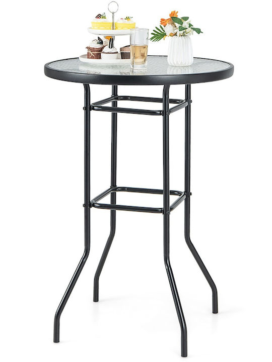 Outdoor Bar Metal Table Pink 68x68x97cm