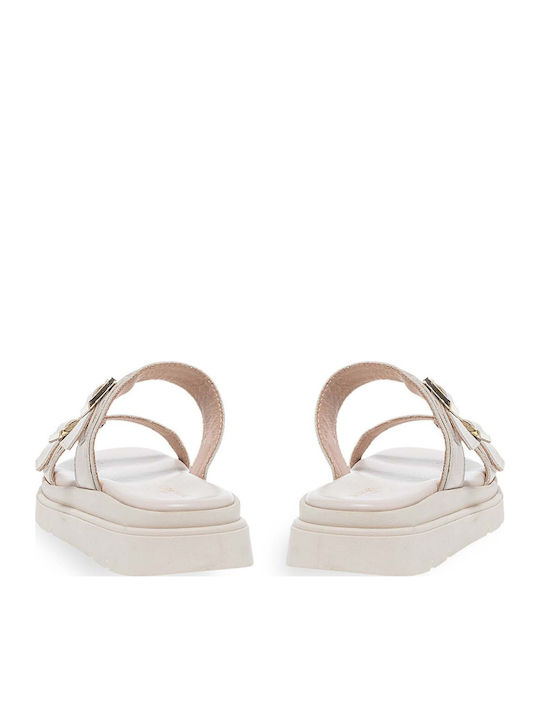 Sandale Casual Damă Din Piele Ecru