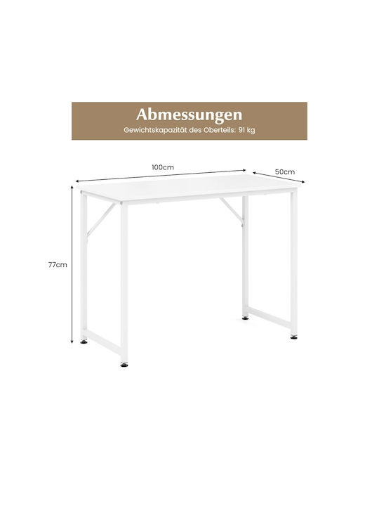 Computer Büro Holz Braun mit Metallbeinen 100x50x77cm
