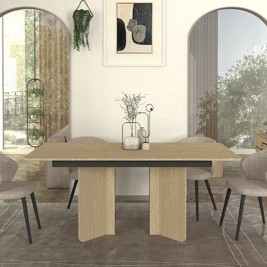 Masa Pentru Sala De Mese Lava Rota Stejar Nuanță Antracit 180x90x76.8cm