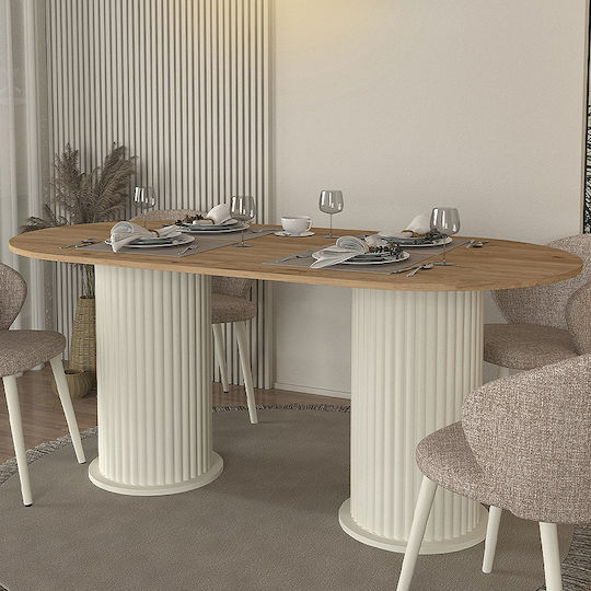 Bohema Маса За Трапезария Дървена Ecru - Сепет Дъб 180x90x77.7см