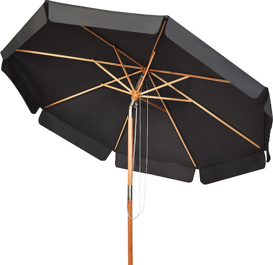 Professional Umbrella Floor Round Wooden Gray with Steering Wheel D3m NP11076GR