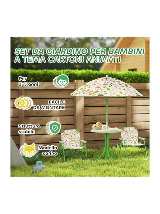 Set Masă cu Scaune pentru Copii Verde Aiyaplay