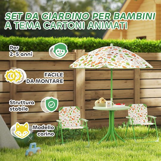 Kids Table and Chairs Set Green Aiyaplay