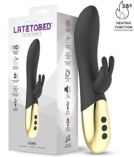 LateToBed Leums Δονητής Rabbit Μαύρος
