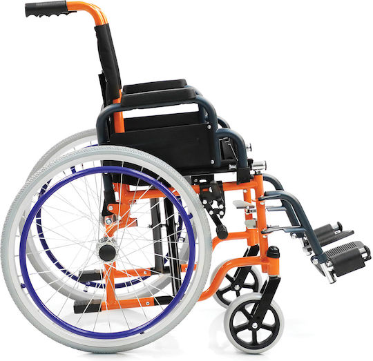 Mobiak Rainbow Kids Wheelchair 20" Folding Simple Type Wheelchair for children with footrests 36cm 0811311 Orange