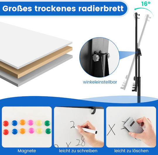 Costway Magnetisch Trockenlöschtafel Auf Rädern