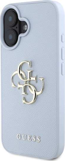 Guess Grained Big 4g Logo Small Classic Logo Case Iphone 16 Blue