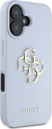 Guess Grained Big 4g Logo Small Classic Logo Case Iphone 16 Blue