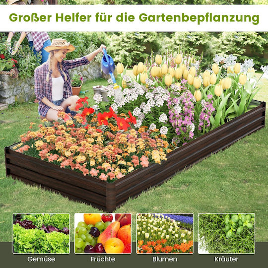 Costway Material für Gartenboden aus Metall 240x120cm 1Stück