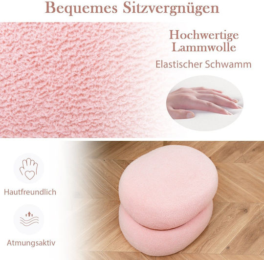 Stool For Living Room With Storage Space Upholstered with Fabric Pink 35x44x35cm