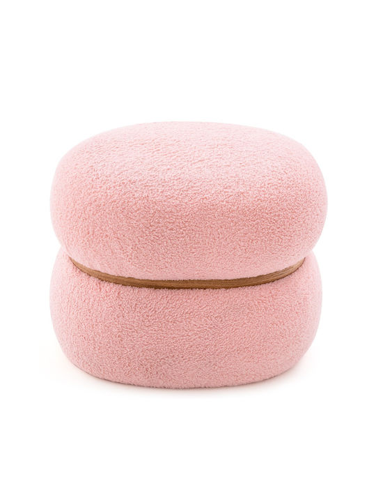 Stool For Living Room With Storage Space Upholstered with Fabric Pink 35x44x35cm