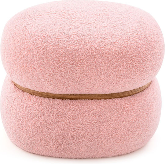 Stool For Living Room With Storage Space Upholstered with Fabric Pink 35x44x35cm