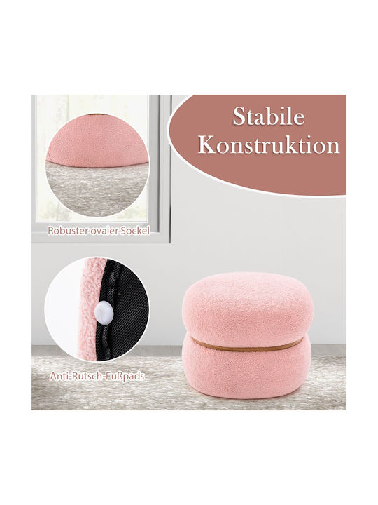 Stool For Living Room With Storage Space Upholstered with Fabric Pink 35x44x35cm