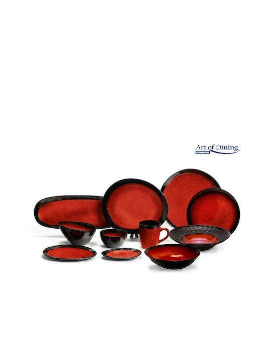 Heinner Vulcano Teller Untiefe Keramik Rot 28cm
