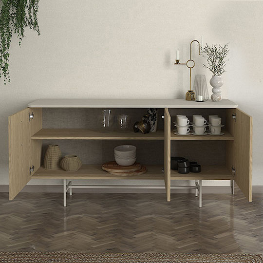 Μπουφές Rebel από Ξύλο & Μέταλλο Rota Oak - Sandstone 150x45x76.5cm