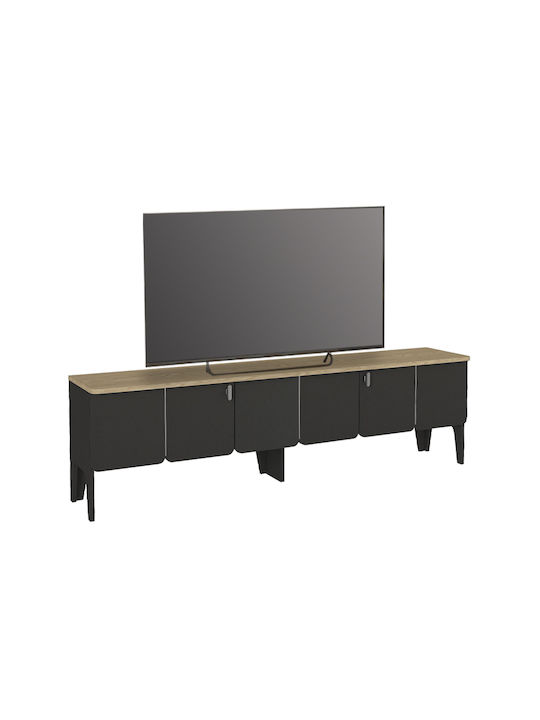 TV-Ständer Pedro Anthrazit - Rota Eiche M180xT35xH50.7cm