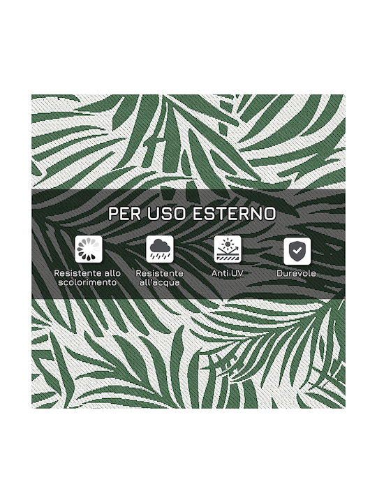 Outsunny Rug Outdoor Rectangular Green and White
