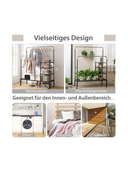 Costway Rollbar Kleiderständer Silber 135x54x170cm