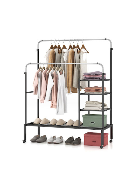 Costway Rollbar Kleiderständer Silber 135x54x170cm