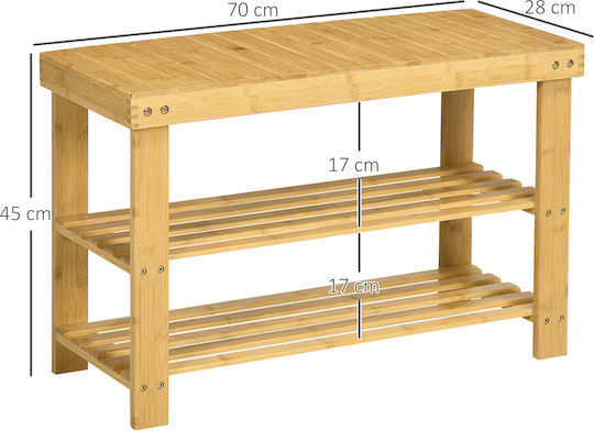 Παπουτσοθήκη από Μπαμπού 70x28x45cm