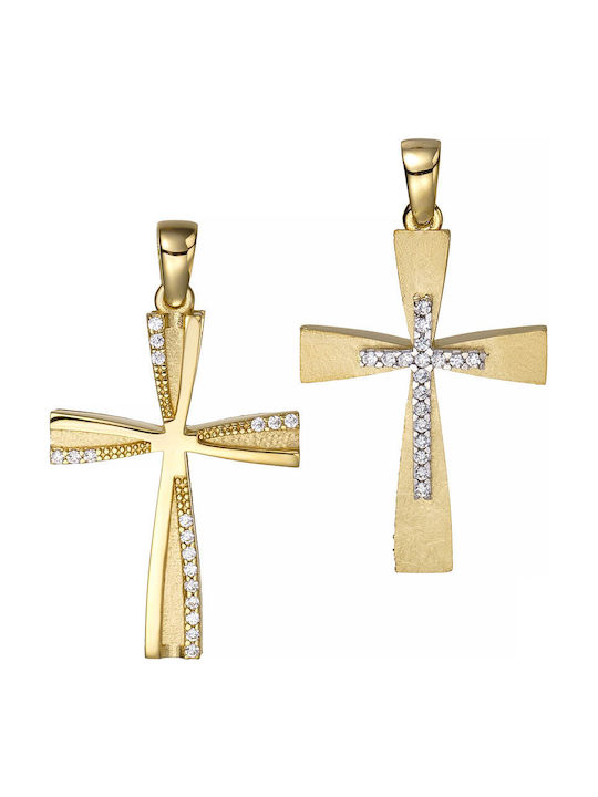 Papoulidis Jewellery Χρυσός Σταυρός 14Κ Διπλής Όψης Papoulidis Jewellery Χρυσός Σταυρός 14Κ Διπλής Όψης