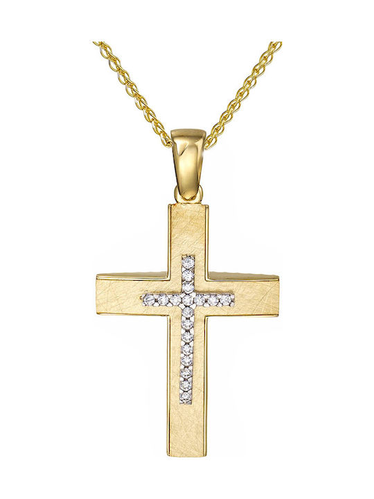 Papoulidis Jewellery Women's Gold Cross 14K Double Sided