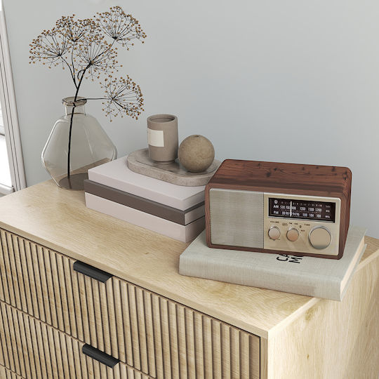 Wooden Chest of Drawers with 3 Drawers Oaks 80x40x77.5cm