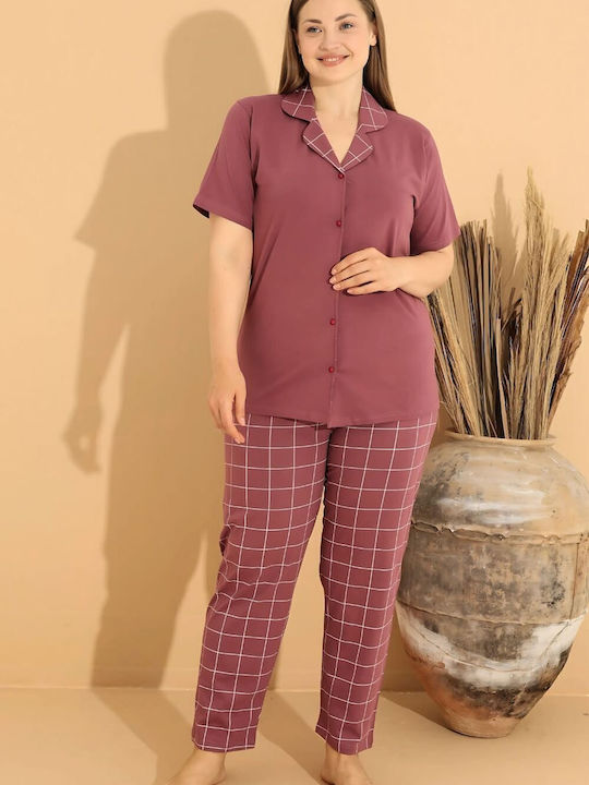 Boyraz Winter Damen Pyjama-Set Terracotta