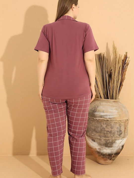 Boyraz Set Pijamale pentru Femei Terracotta