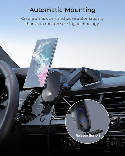 iOttie Auto Sense 2 Βάση Κινητού Αυτοκινήτου με Ρυθμιζόμενα Άγκιστρα και Ασύρματη Φόρτιση Μαύρη