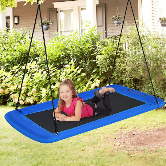 Costway Metal Hanging Swing Nest 100x100x100cm Blue