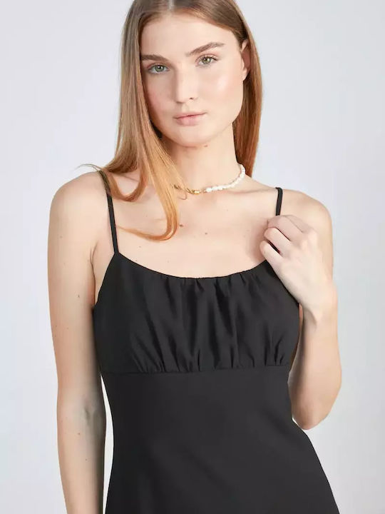 Sommer Mini Damenkleid Schwarz