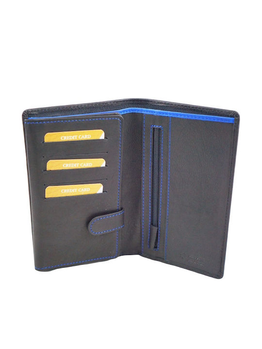Leather Men's Wallet Classic Black / Blue