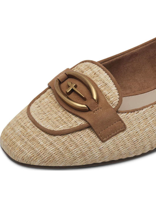 Leather Ballerinas Beige