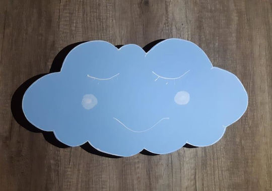 Wooden Kids Wall Light "Cloud Face"