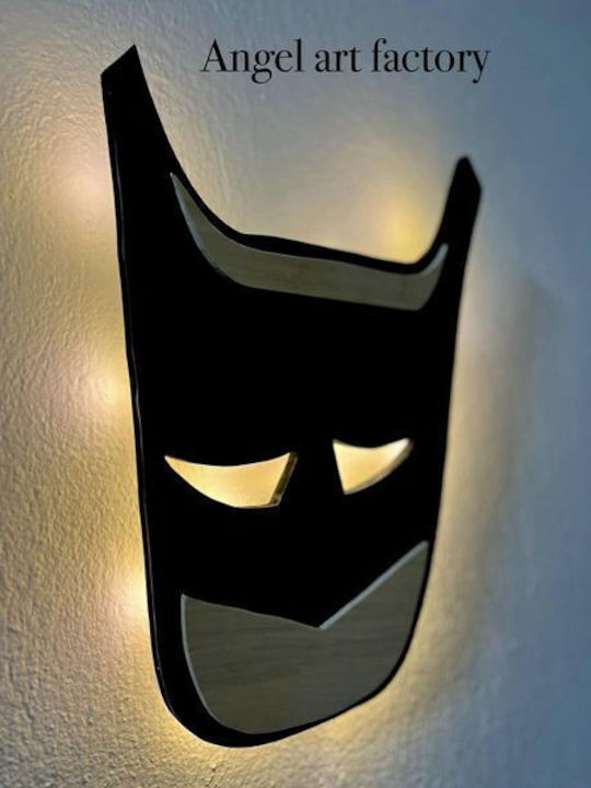 Children's Wooden Wall Light Batman